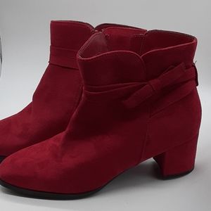 EAST 5TH RED Suede like FESTIVE ANKLE BOOTS 7.5
